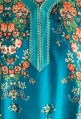 Blue Djellaba with long sleeves flowers