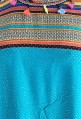 Djellaba woman light blue and gold with pompoms