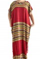 Djellaba woman red and gold with pompoms