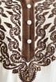 Djellaba femme blanche broderies marrons et perles