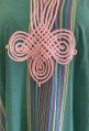 Traditional black djellaba embroidered fabric