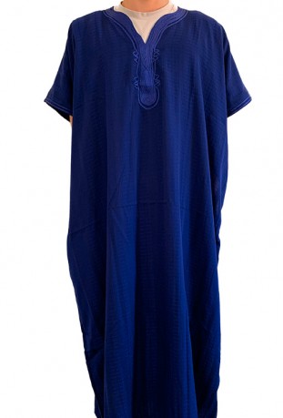 Djellaba kaftan hombre azul raso