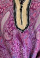 Kurzes rosa Kaschmir-Djellaba-Kleid