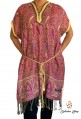 Short pink cashmere Djellaba dress