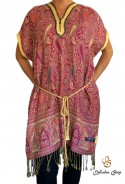 Robe Djellaba courte cachemire rose