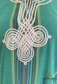 Traditional Zagora green djellaba embroidered fabric