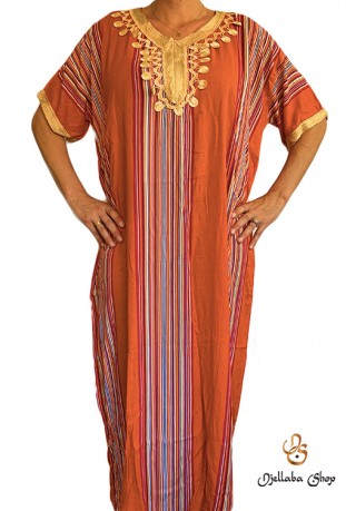 Djellaba traditionnelle 2021 orange kaftan