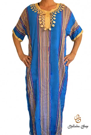 Djellaba traditionnelle 2021 bleue kaftan