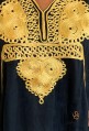 Women's modern black kaftan with golden embroidery