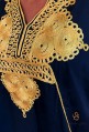 Women's modern black kaftan with golden embroidery