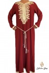 Modern high-end burgundy caftan