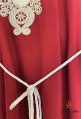 Djellaba femme rouge broderies blanches et perles