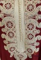 Djellaba woman red white embroidery and pearls