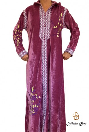 Caftan moderne bordeaux haut de gamme