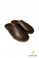 Brown leather slippers