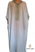 Chilaba kaftan hombre gris jaspeado