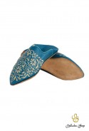 Slippers woman Blue genuine leather