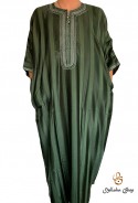 Djellaba kaftan hombre verde rayas