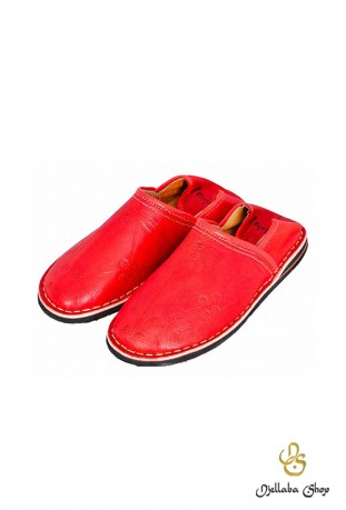 Red leather slippers