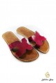 Women's red leather sandals