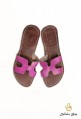 Women's pink leather sandals