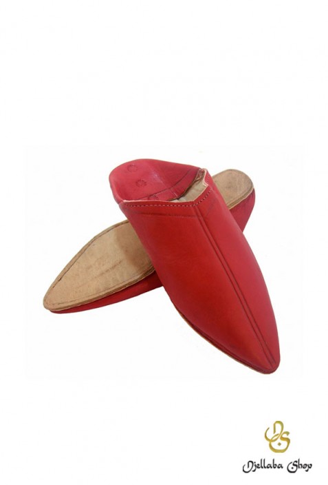 Babouches homme en cuir rouge