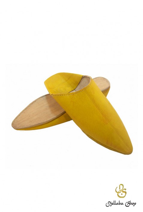 Babouches homme en cuir jaune traditionnelle