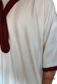 Djellaba kaftan homme blanc bordeaux