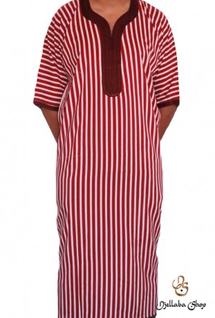 Djellaba kaftan man red striped