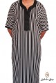 Djellaba kaftan man black striped