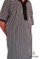 Djellaba kaftan man black striped