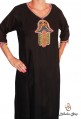 Djellaba black woman hand of fatma embroidered