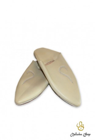 Babouches homme en cuir beige