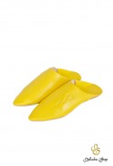 Babouches homme en cuir jaune citron