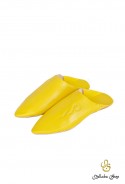Men's slippers in lemon yellow leather