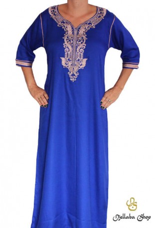 Djellaba femme bleu royal Tetouan
