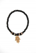 Pulsera fina mano negro de Fatma