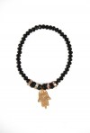 Bracelet fin noir main de Fatma