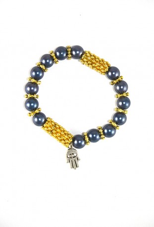 Bracelet traditionnel gris et or