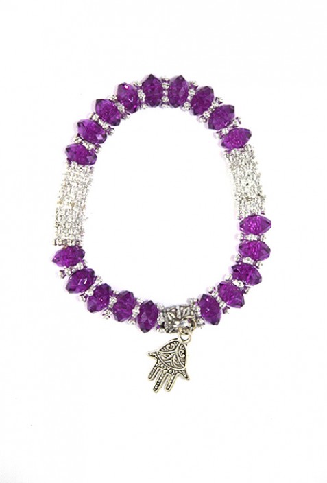 Bracelet traditionnel gris et violet