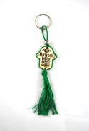 Wood key holder and green sabra thread